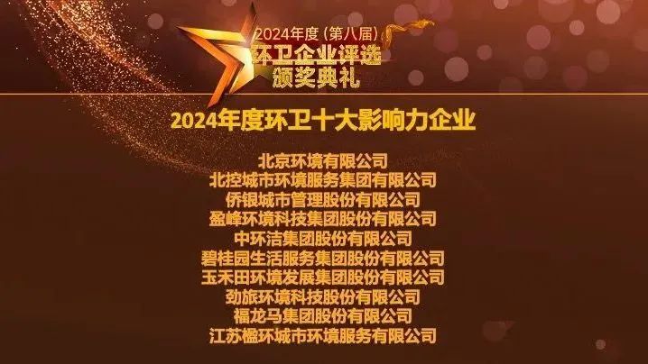 连续五年登榜丨3377体育荣膺“2024年度环卫十大影响力企业”